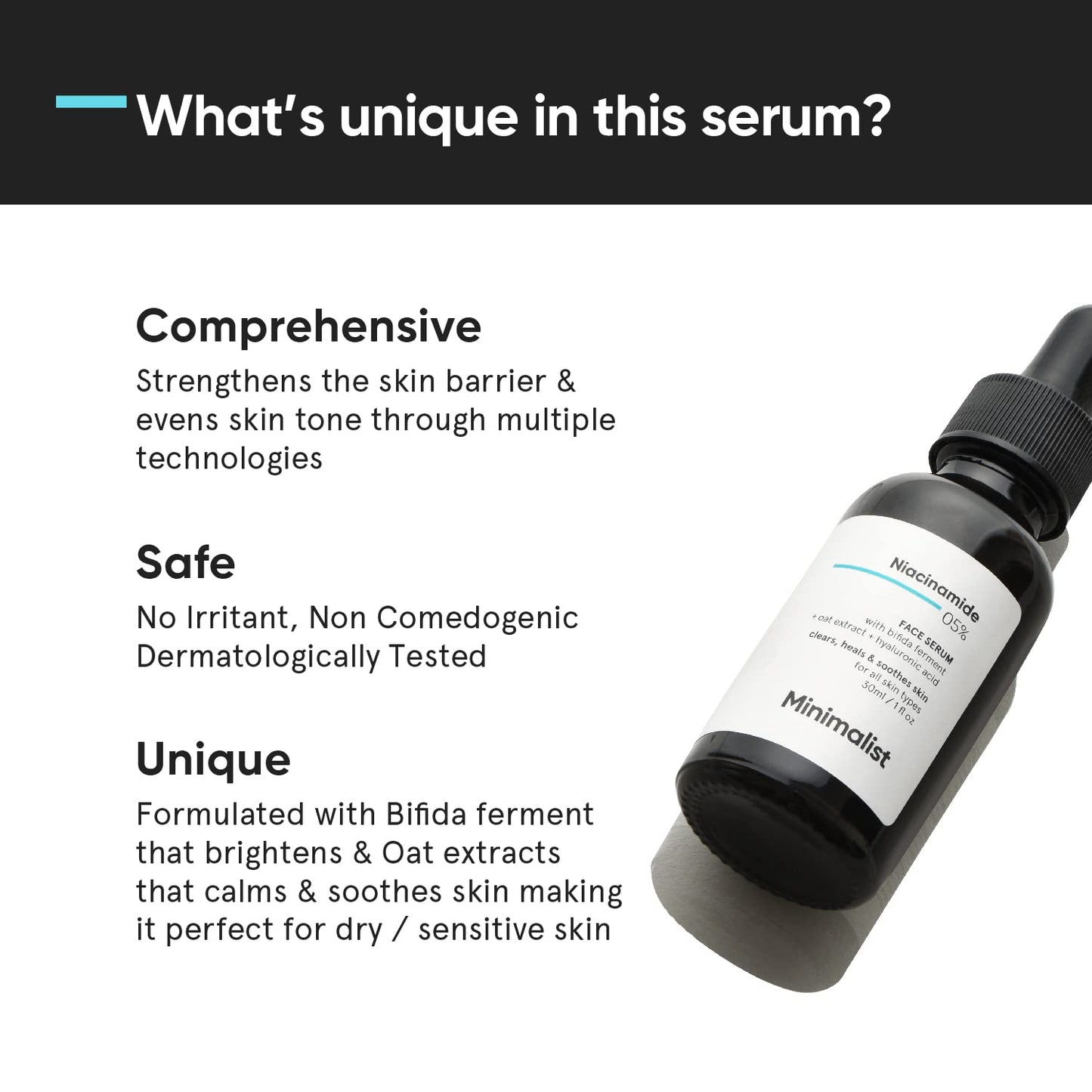 5% Niacinamide Serum for Clear Glowing Skin | with 1% Hyaluronic Acid for Hydration | Pore Minimizer for Face | Clears Acne Marks & Blemishes | for Women & Men | 1 Fl Oz / 30 Ml