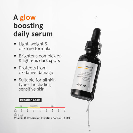 10% Vitamin C Serum for Brightening | Improves Hydration | for All Skin Types | for Women & Men | 1 Fl Oz / 30 Ml