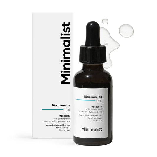 5% Niacinamide Serum for Clear Glowing Skin | with 1% Hyaluronic Acid for Hydration | Pore Minimizer for Face | Clears Acne Marks & Blemishes | for Women & Men | 1 Fl Oz / 30 Ml